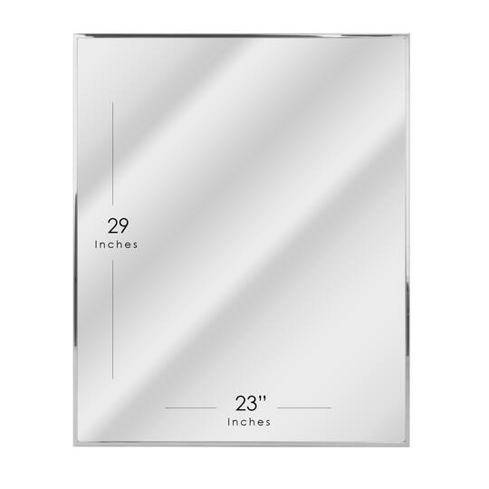 Head West® Glossy Chrome Float Rectangular Wall Mirror